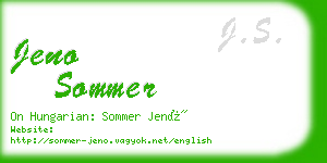 jeno sommer business card